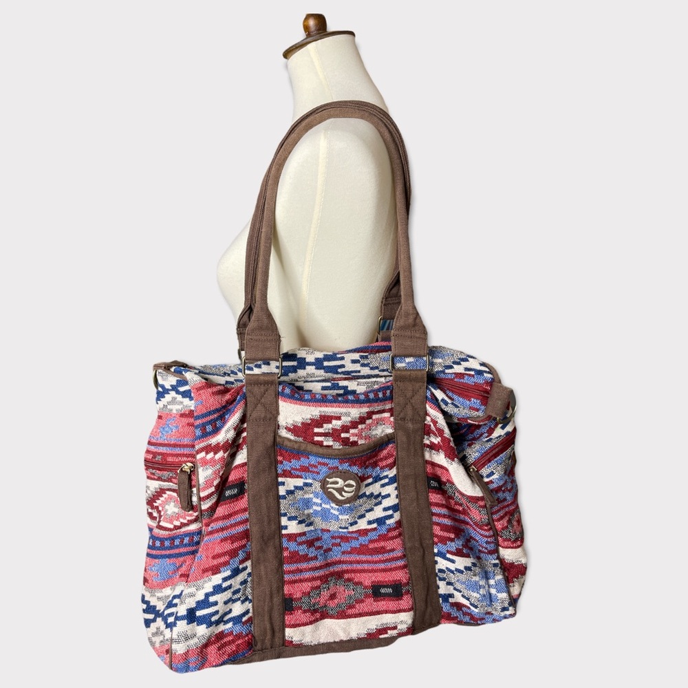 Aztec Print Duffle Bag with short straps.
